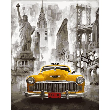 Картина за номерами SY6275 Таксі в Нью-Йорку, 40х50см Strateg фото