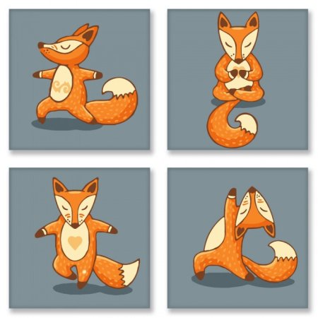 Набір картин за номерами Поліптих Yoga-fox 4шт. 18*18см. KNP011 фото