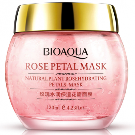Ночная увлажняющая маска для лица BioAqua Rose Petal Mask  с экстрактом розы120 г